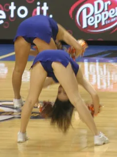 cheerleaders bending over