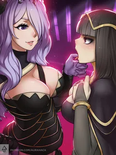 camilla and tharja (fire emblem, fire emblem: kakusei, and fire emblem if) drawn by erica june lahaie