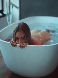 blonde cutie peeks out of bathtub waiting to get fucked by big cock in her perfect fit ass