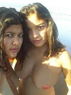 jessica aguilar & mariela garcia naked on the beach