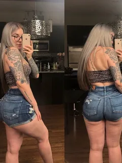 denim booty shorts