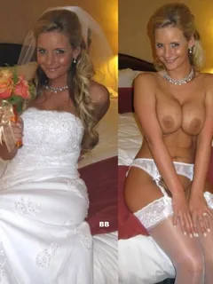 in & out of her dress