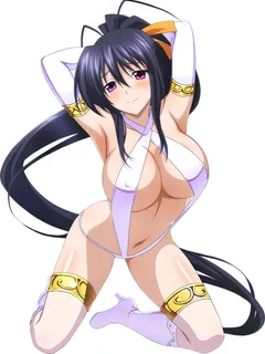 akeno must stay on her knees and suck a huge tail