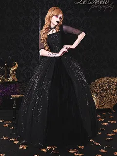 black gothic sparkle marie antoinette gown custom size carnivale masquerade costume gown