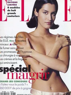 yasmeen ghauri, elle magazine cover, 1995