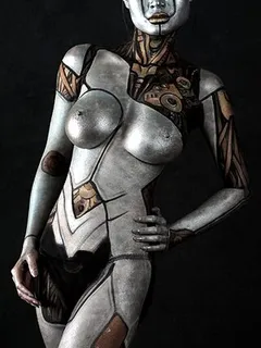 pretty asian bodypainted