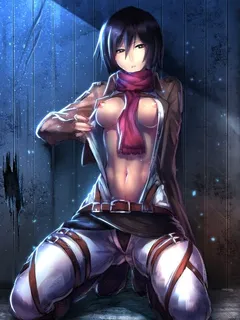 hentai, attack on titan, mikasa ackerman