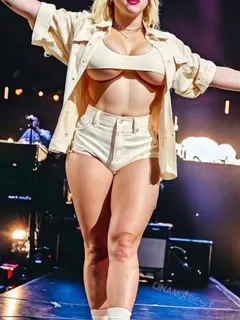 billie showing lots of breasts and hot body on stage