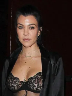 kourtney kardashian boobs in sheer bra