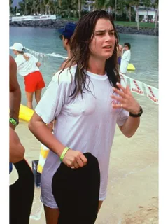 brooke shields showing off her famous tiny titties