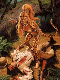 the hunter being hunted down by a beautiful cheetah woman and marked