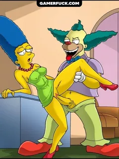 marge simpson drilled by krusty the clown