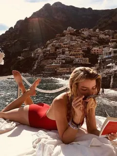 anya taylor-joy red swimsuit